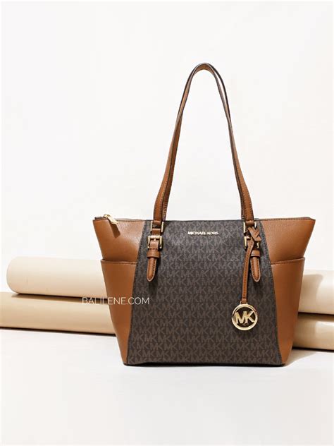 michael kors lg satchel lugg|Charlotte Large Leather Satchel .